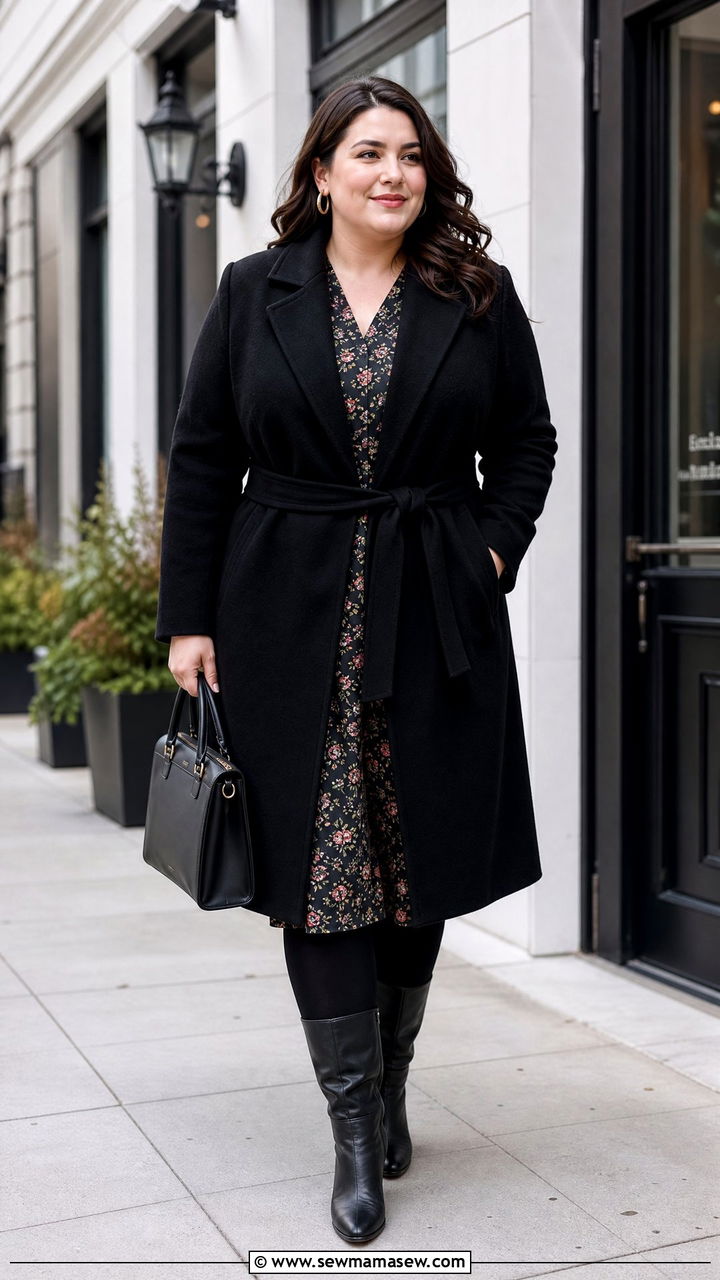 Plus Size Winter Midi Dress Outfit - 20 plus size winter outfits