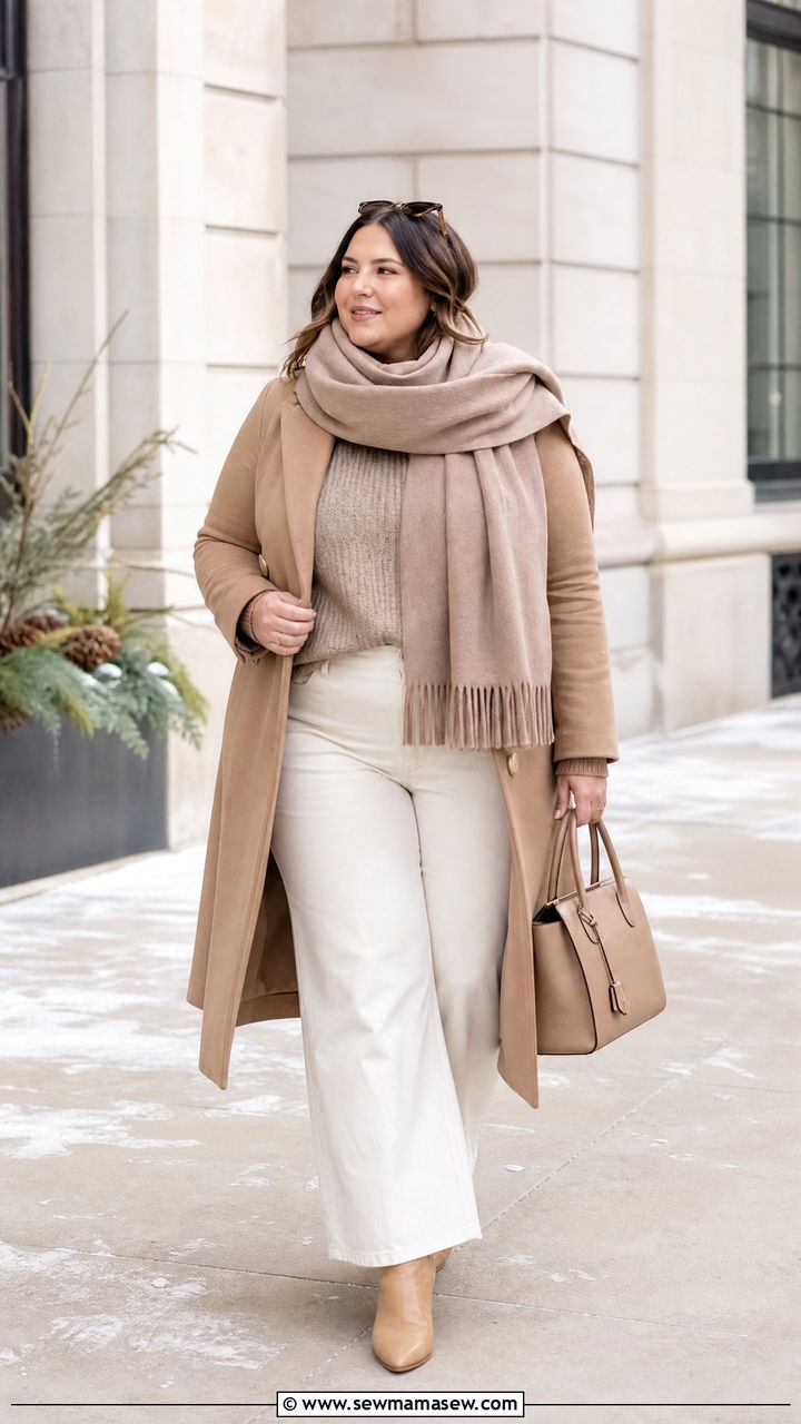 Plus Size Winter Neutral Outfit - 20 plus size winter outfits