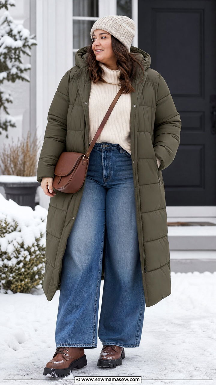 Plus Size Winter Puffer Coat Outfit - 20 plus size winter outfit ideas 2026
