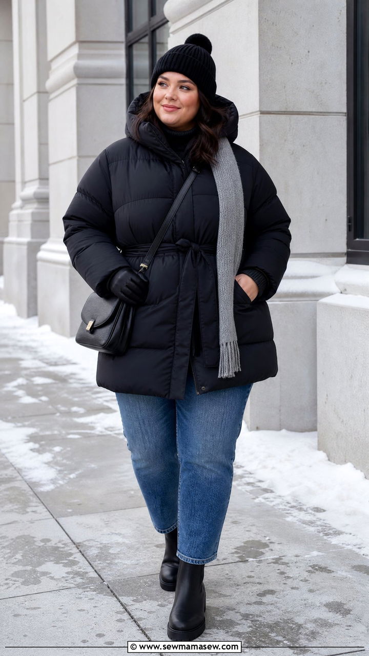 Plus Size Winter Puffer Coat Outfit - 20 plus size winter fashion outfit ideas