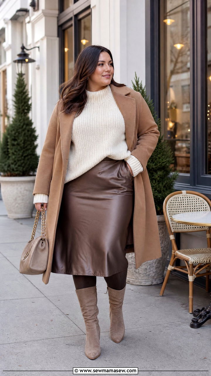 Plus Size Winter Skirt Outfit - 20 plus size winter outfits