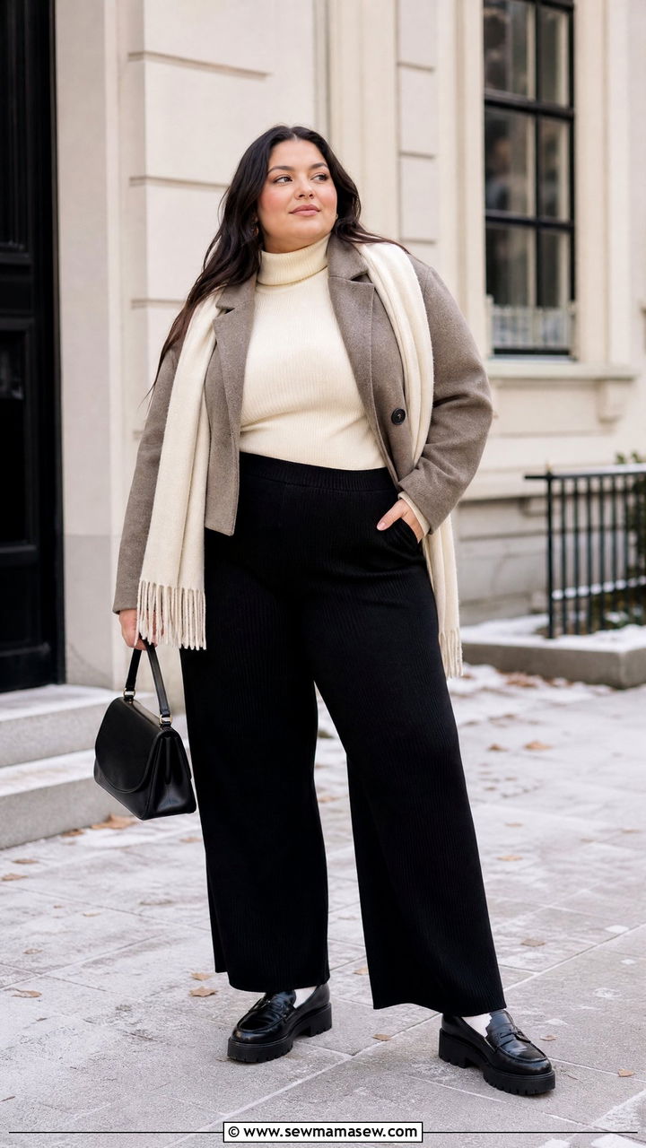Plus Size Winter Wide Leg Pants Outfit - 20 plus size winter outfit ideas casual