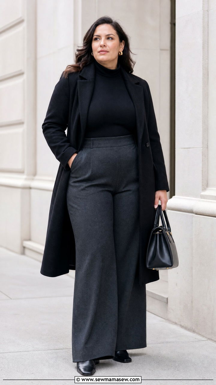 Plus Size Winter Wide Leg Pants Outfit - 20 plus size winter fashion outfit ideas
