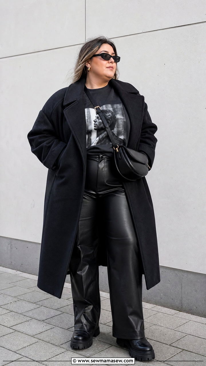 Plus Size Wool Coat Street Style Outfit - 20 plus size wool coat outfit ideas