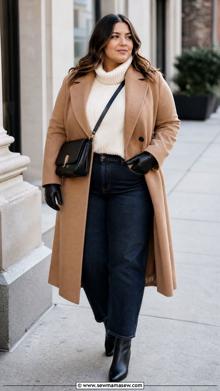 Plus Size Wool Coat Winter Outfit - 20 plus size layered winter outfits