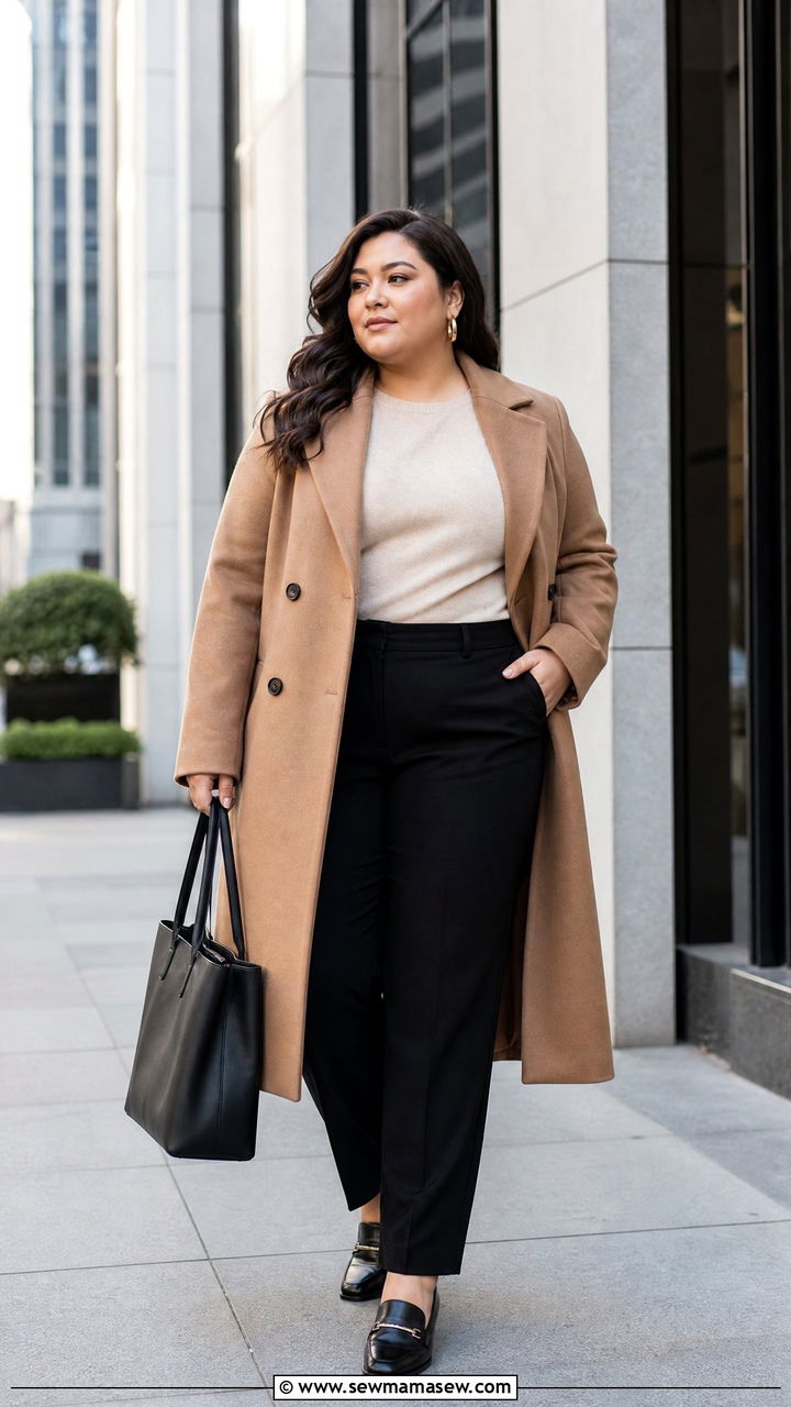 Plus Size Wool Coat Work Outfit - 20 plus size wool coat outfit ideas