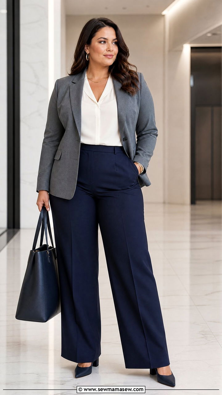 Plus Size Work Outfit With Trousers - 20 plus size outfits for curvy women
