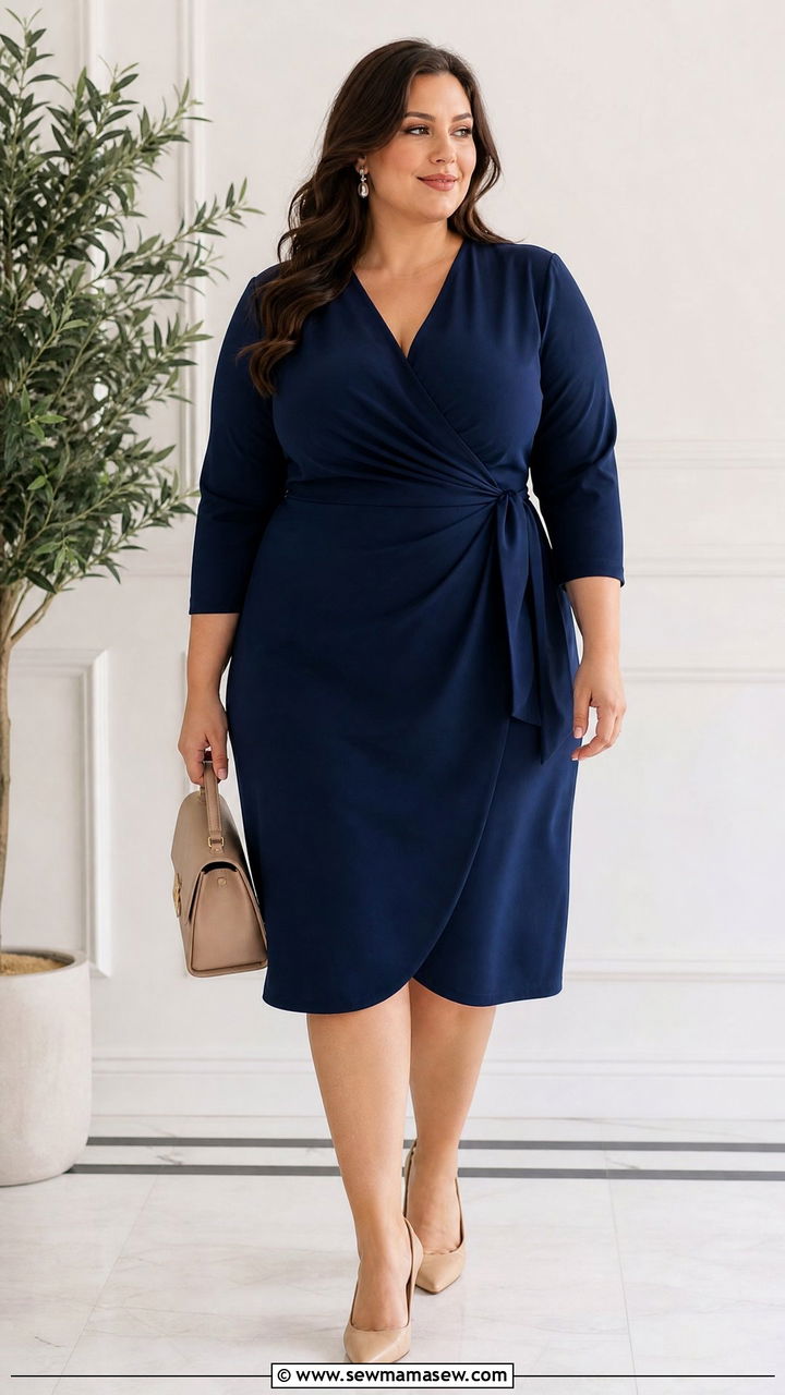 Plus Size Wrap Dress Outfit - 20 plus size outfits to elongate legs