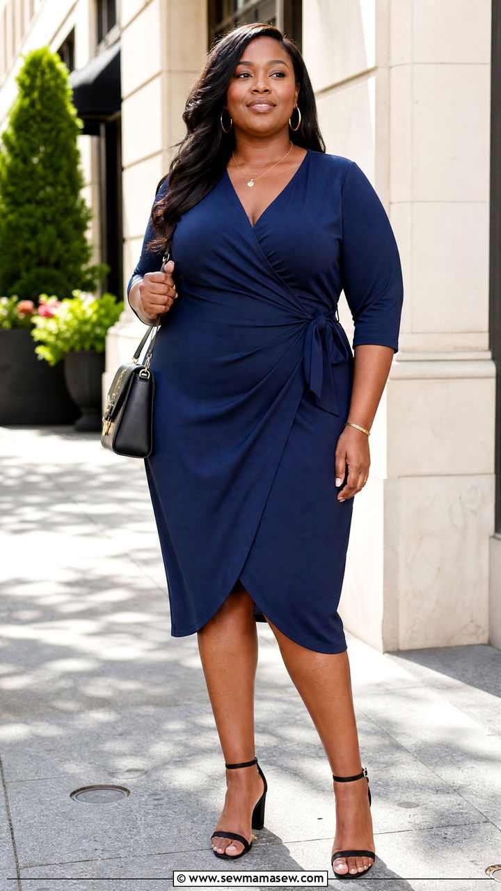 Plus Size Wrap Dress Outfit For Tall Women - 20 plus size outfits for tall women