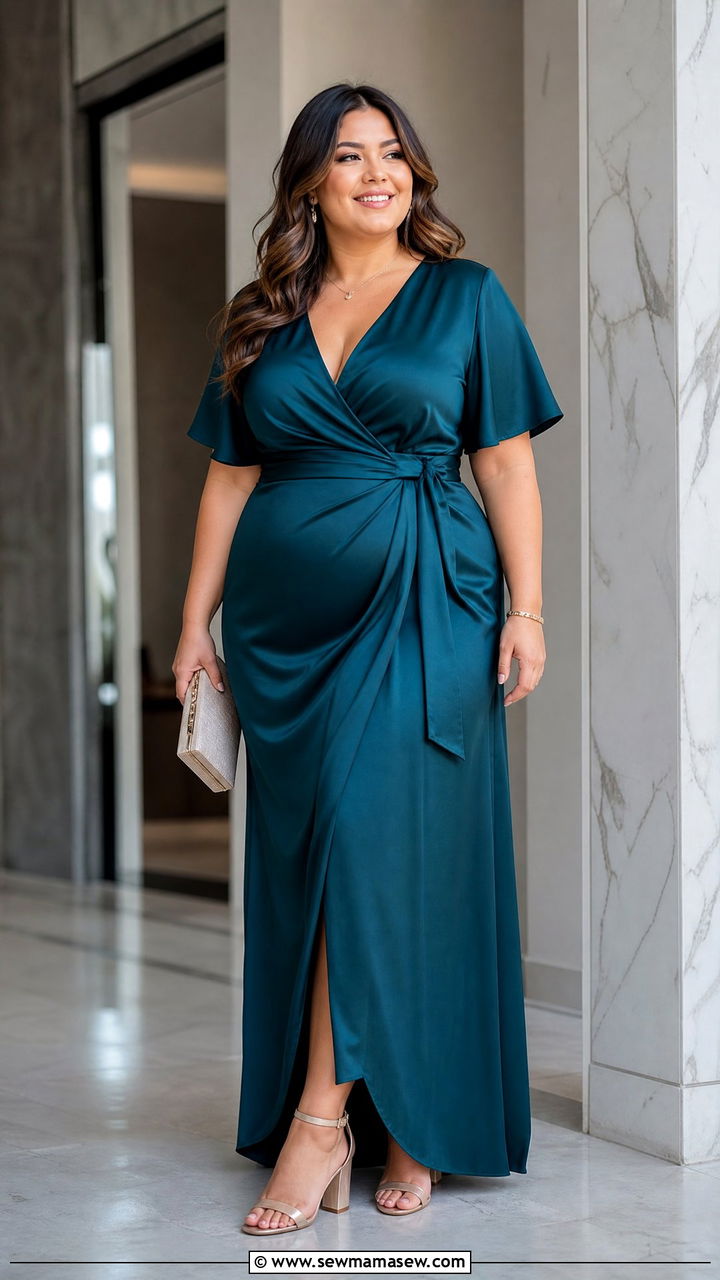 Plus Size Wrap Formal Dress Outfit - 20 plus size formal dress outfit ideas