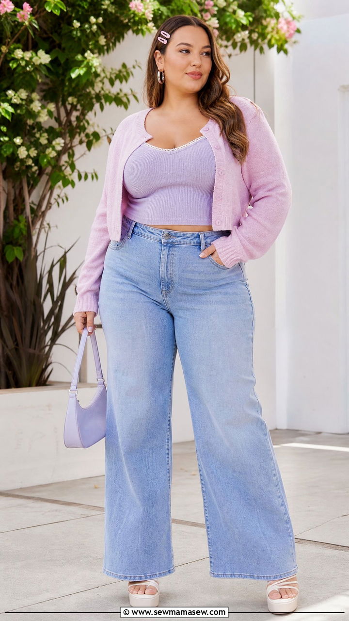 Plus Size Y2K Cardigan And Cami Outfit - 20 plus size y2k outfit ideas