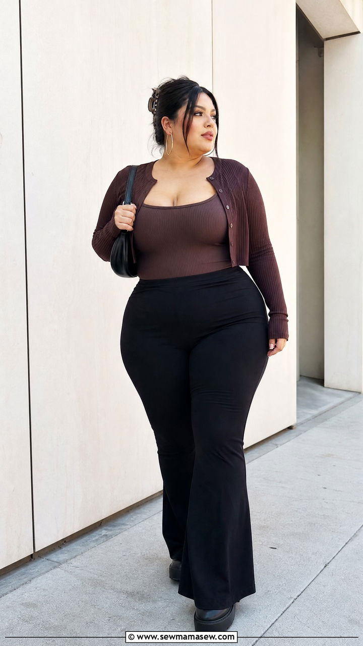 Plus Size Y2K Flared Pants Outfit - 20 plus size y2k outfit ideas