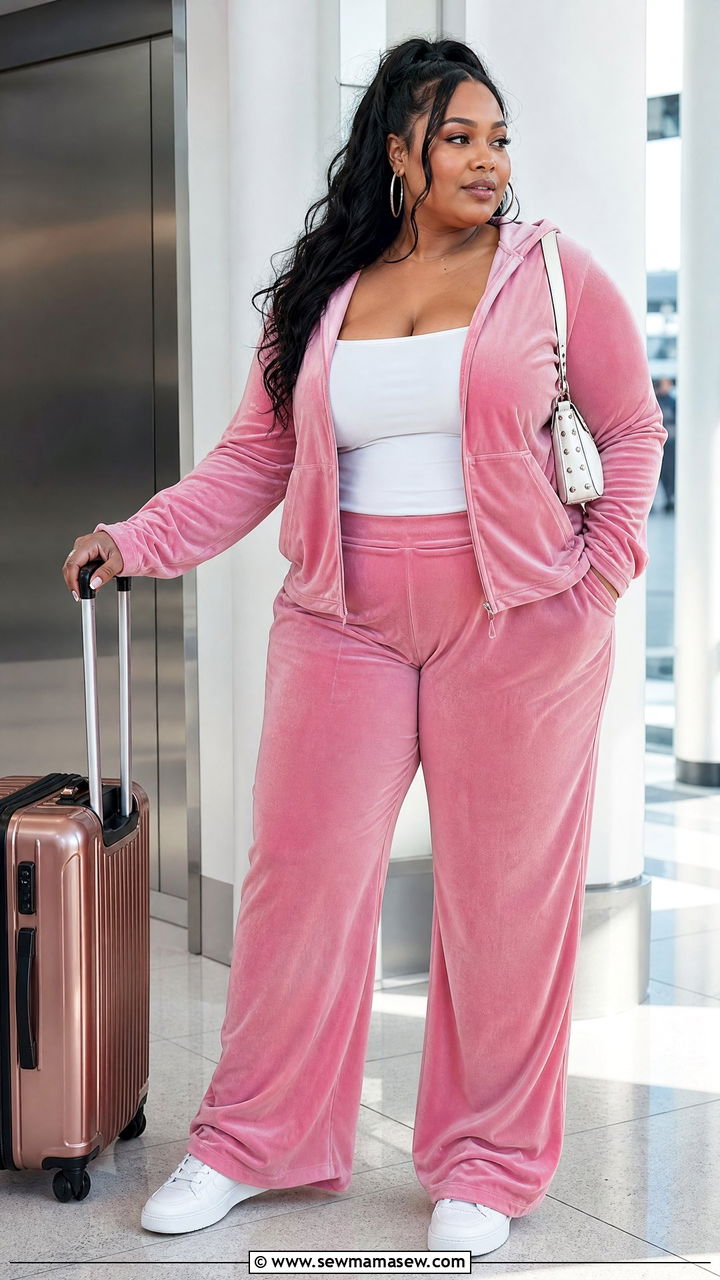 Plus Size Y2K Velour Tracksuit Outfit - 20 plus size y2k outfit ideas