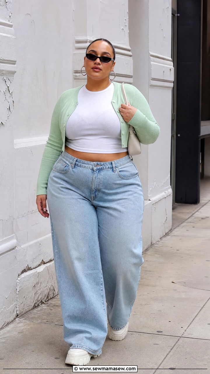 Plus Size Y2K Wide Leg Jeans Outfit - 20 plus size y2k outfit ideas
