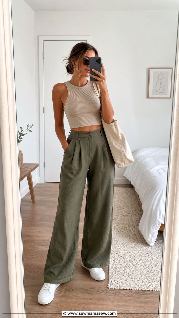 Ribbed Crop Top With Palazzo Pants - 20 crop top with palazzo pants