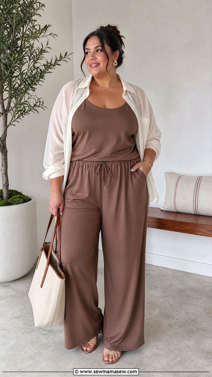 Sheer Blouse With Matching Cami And Pants - 20 plus size sheer blouse outfit ideas
