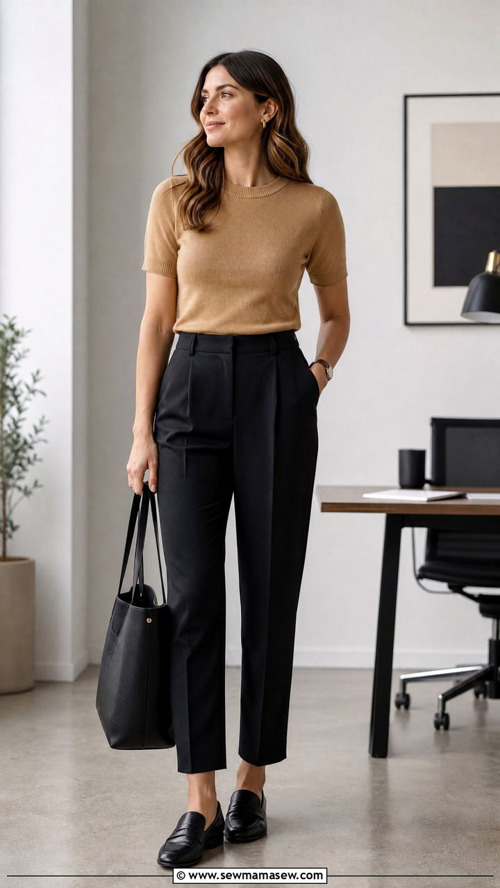 Short Sleeve Sweater Top Work Outfit - 20 work top outfit ideas