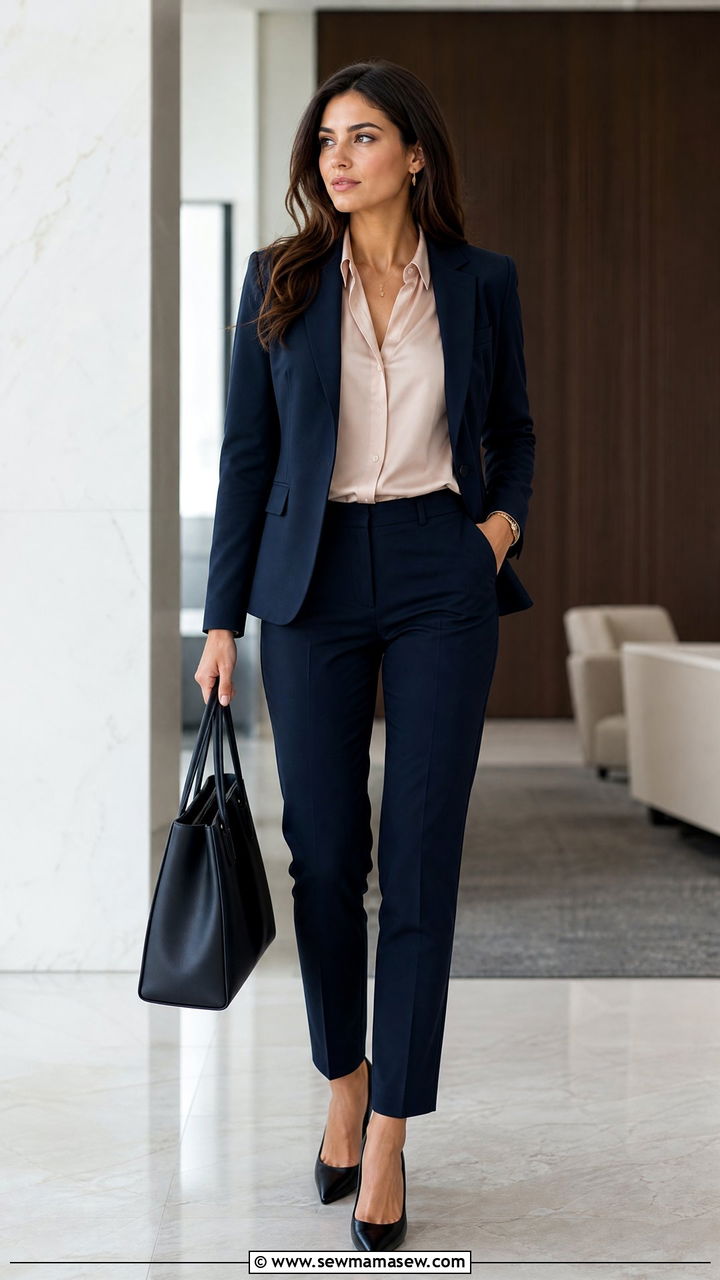 Silk Blouse With A Suit - 20 silk blouse outfit ideas