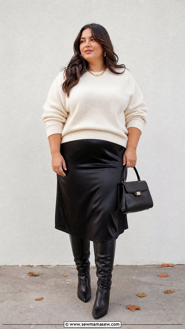 Slip Dress With Sweater Over It - 20 plus size slip dress outfit ideas