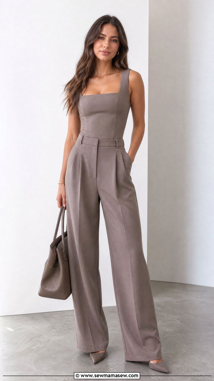 Square Neck Top With Matching Pants - 20 square neck top outfit ideas
