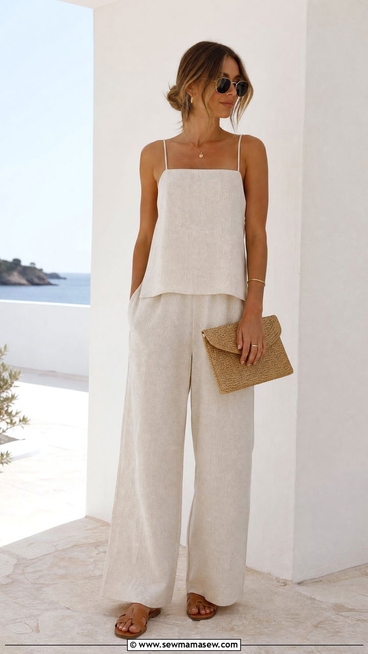 Strappy Cami Top With Matching Set - 20 strappy cami top outfit ideas
