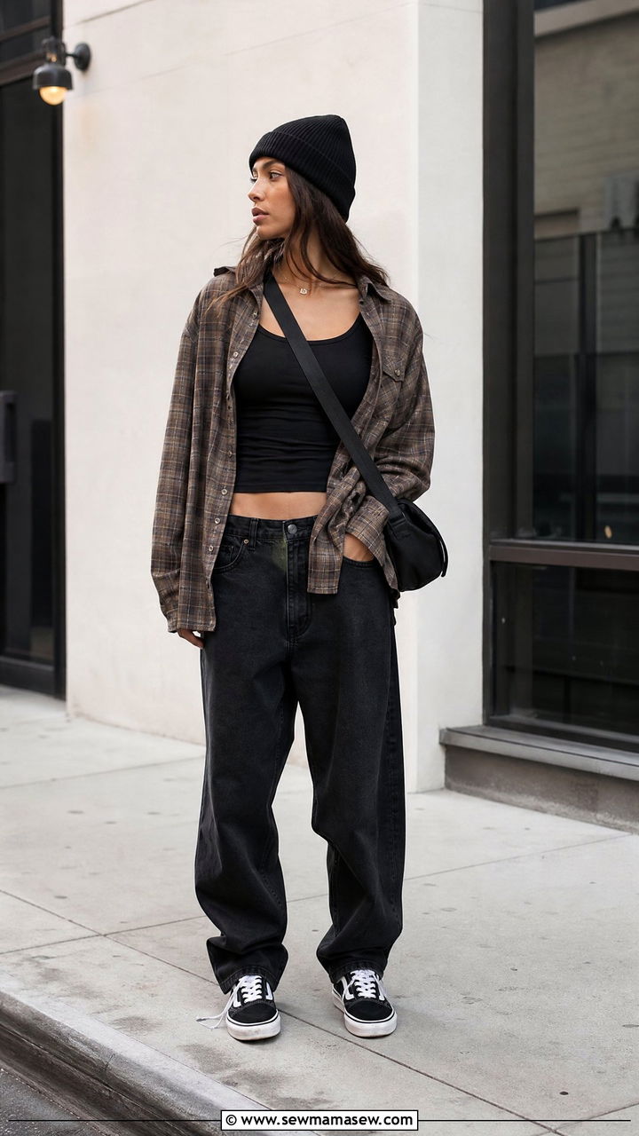 Streetwear Flannel Shirt Outfit - 20 streetwear top outfit ideas