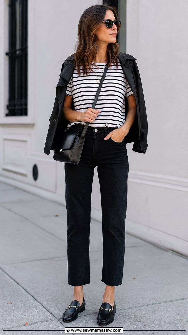 Striped T Shirt With Black Jeans - 20 striped t shirt outfit ideas