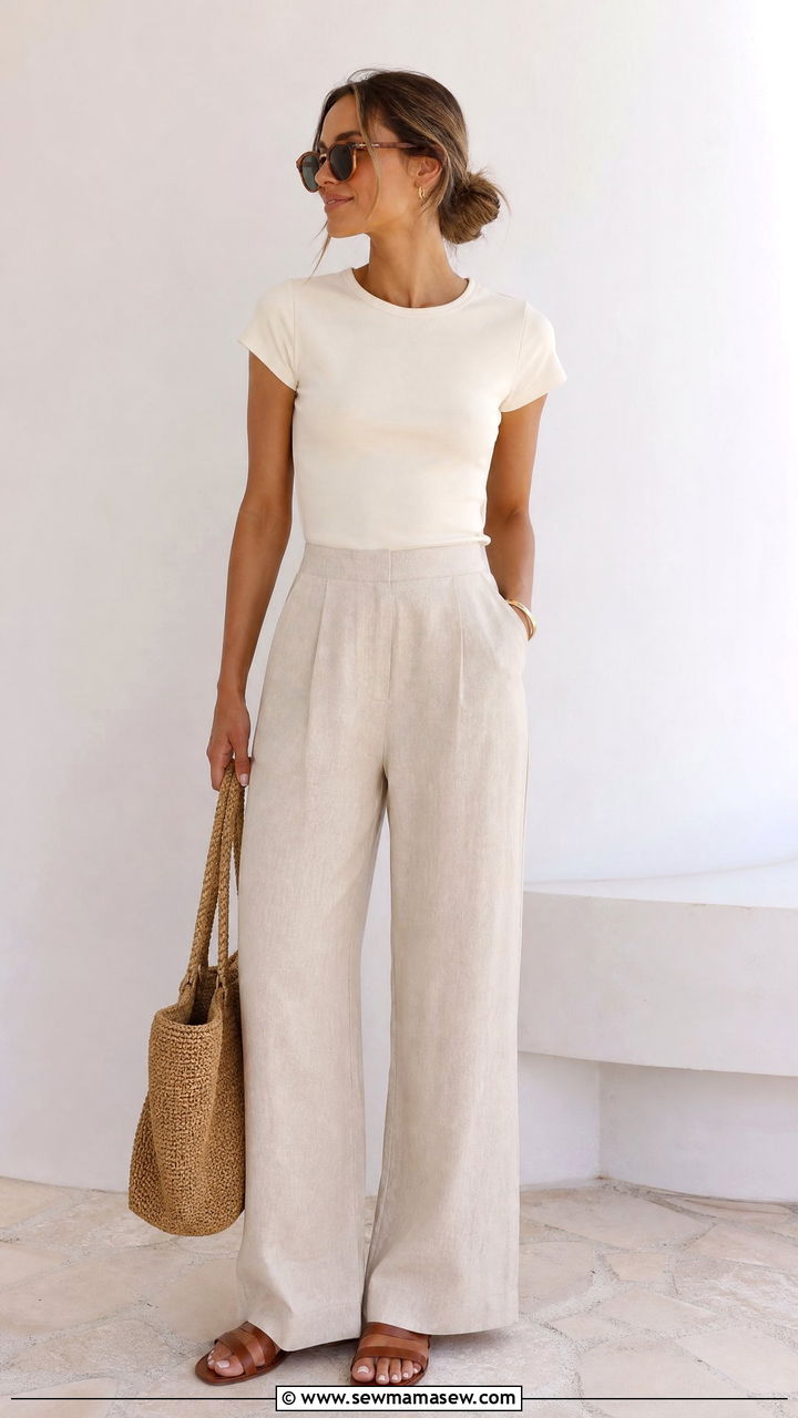 T Shirt And Linen Pants Outfit - 20 t shirt outfit ideas