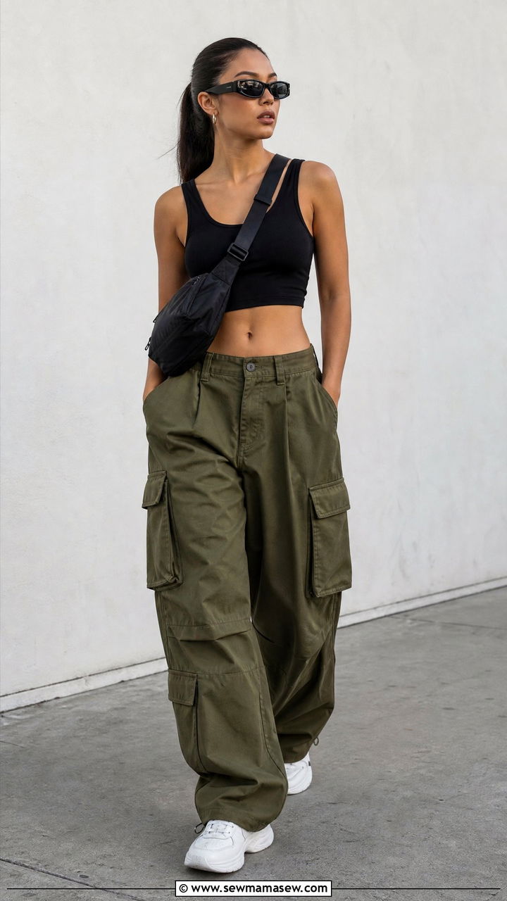 Tank Top With Cargo Pants - 20 casual tank top outfit ideas