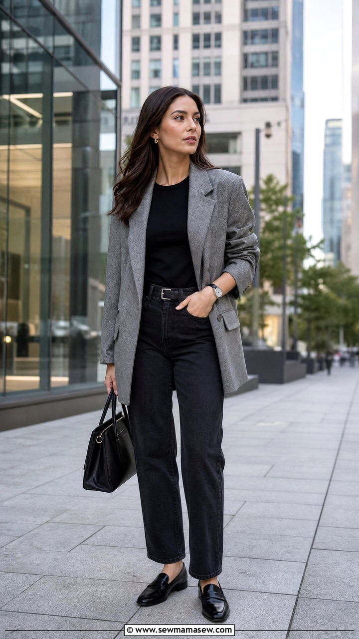 Thermal Top With Blazer - 20 thermal top outfit ideas