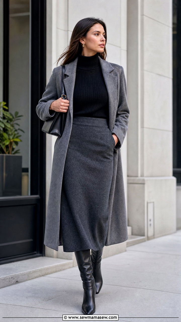 Thermal Top With Midi Skirt - 20 thermal top outfit ideas