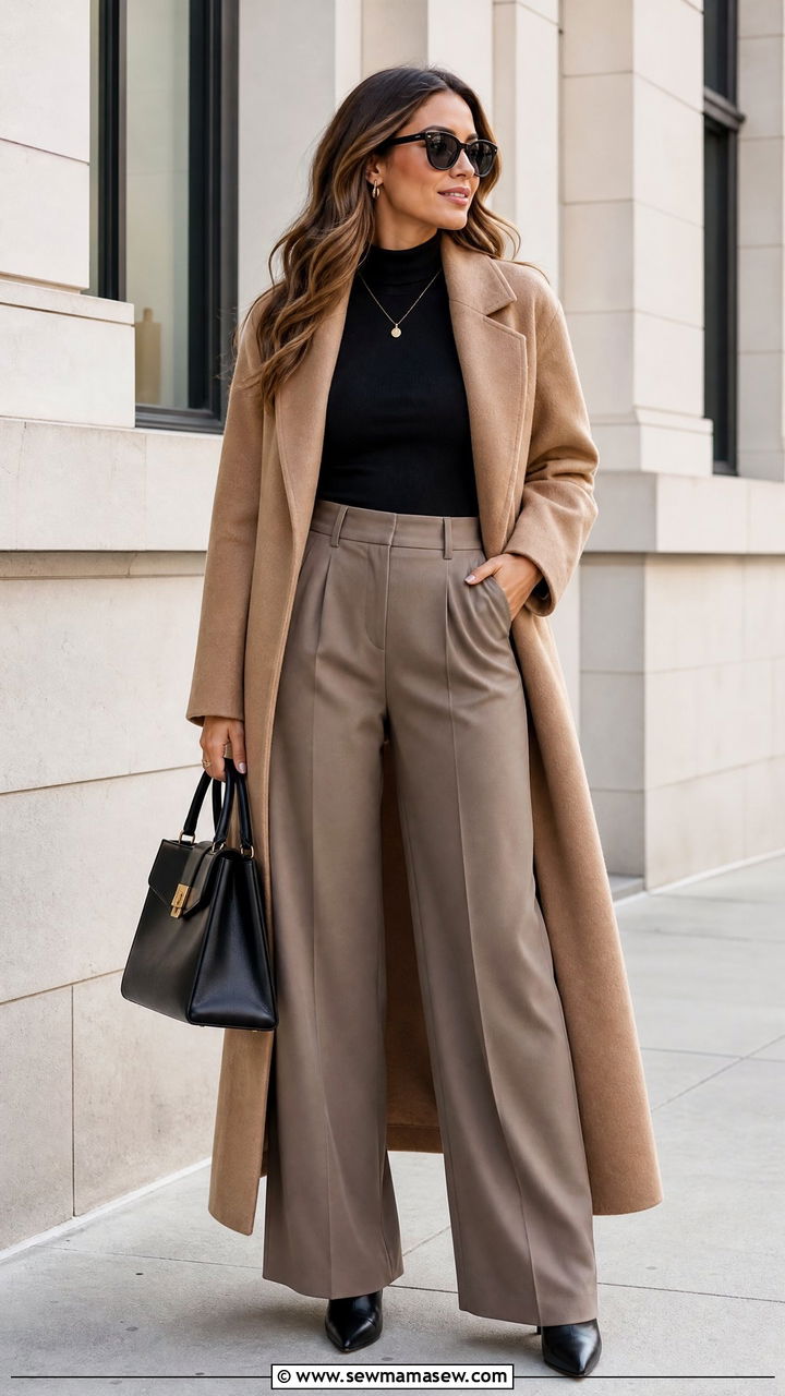 Thermal Top With Wide Leg Pants - 20 thermal top outfit ideas