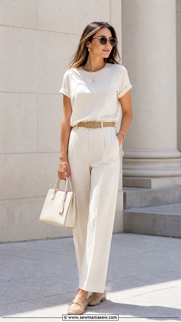 Tucked In T Shirt With Monochrome Outfit - 20 tucked in t shirt outfit ideas