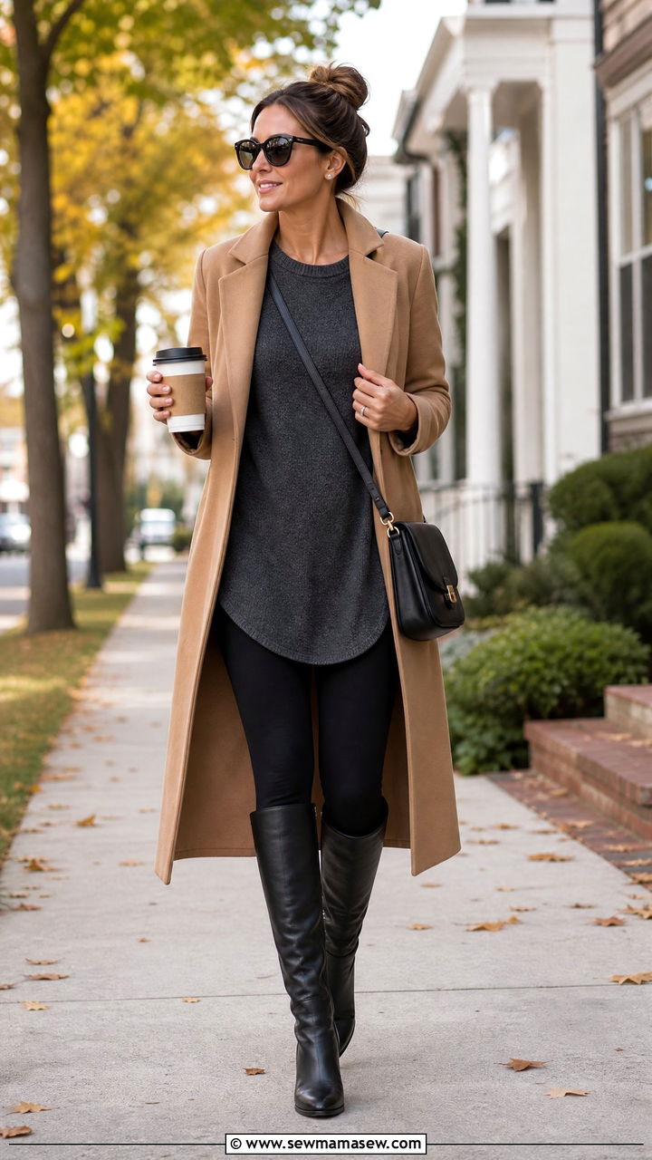 Tunic Top With Leggings And Boots - 20 flattering tops outfit ideas