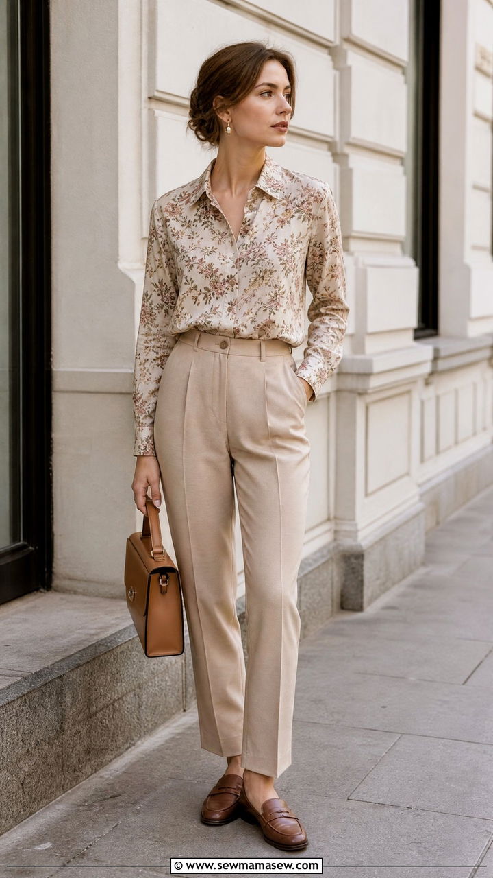Vintage Button Up Blouse Outfit - 20 vintage top outfit ideas