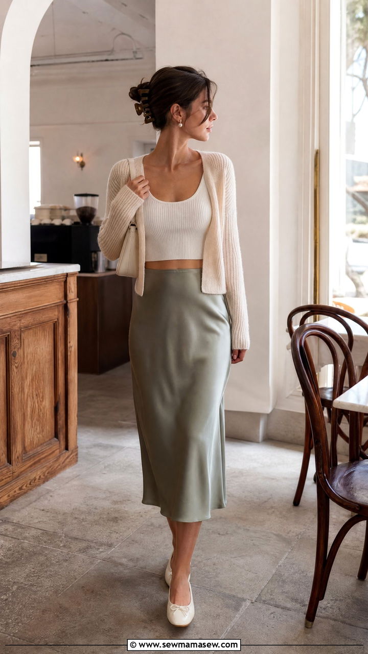 Vintage Crop Top With Cardigan - 20 vintage crop top outfit ideas