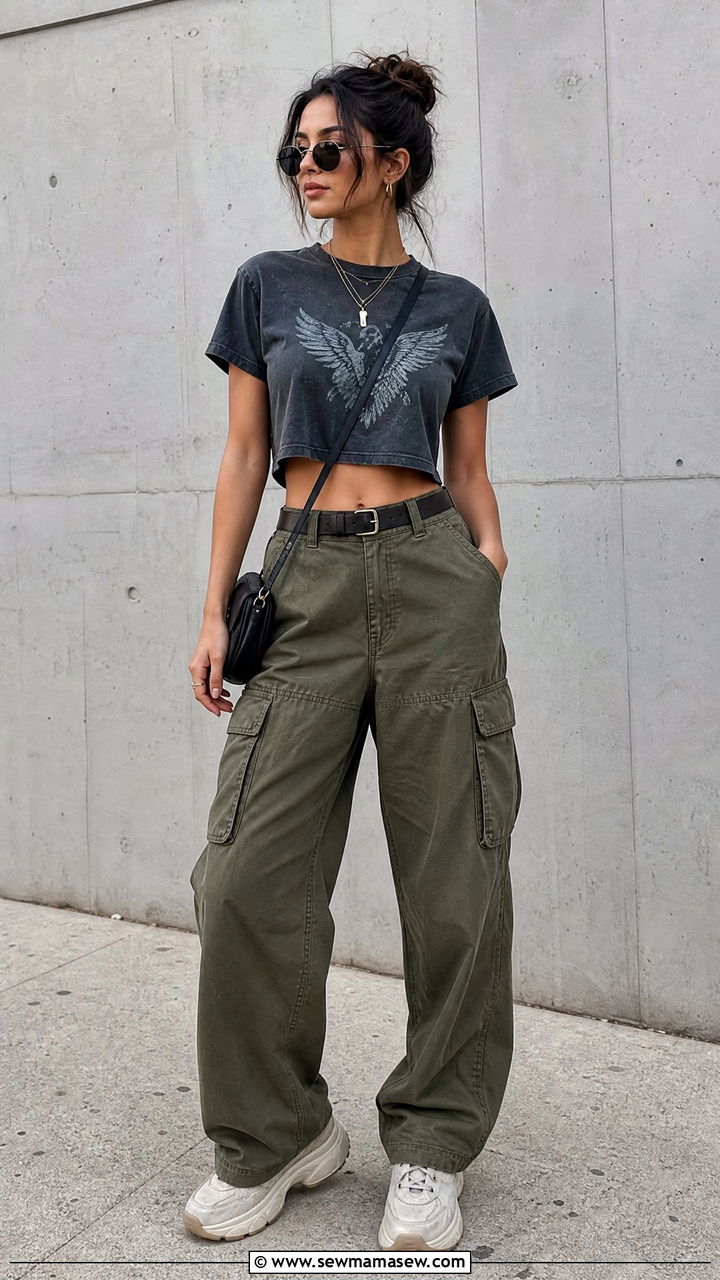 Vintage Tee With Cargo Pants - 20 vintage tee outfit ideas