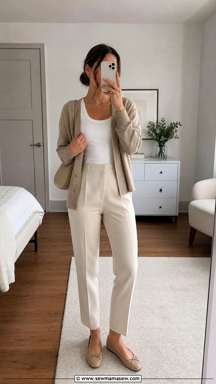 White Tank And Cardigan Outfit - 20 old money top outfit ideas