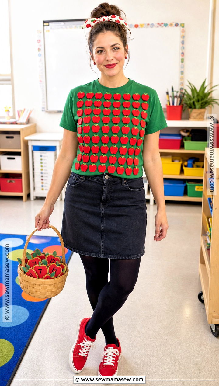 100 Apples Teacher Shirt Costume - 30 100 days of school dress up ideas for teachers