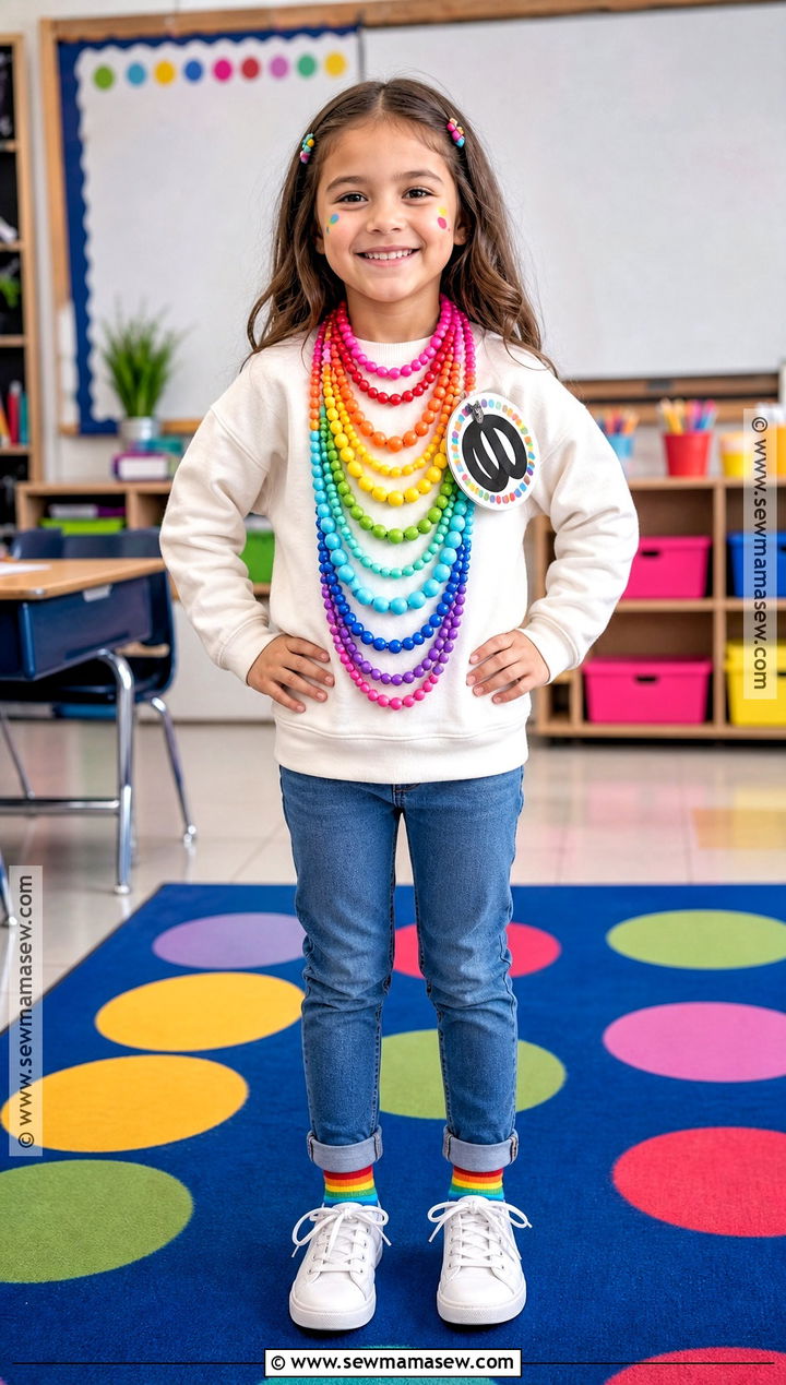 100 Beads Necklace Costume - 40 100th day of school dress up ideas