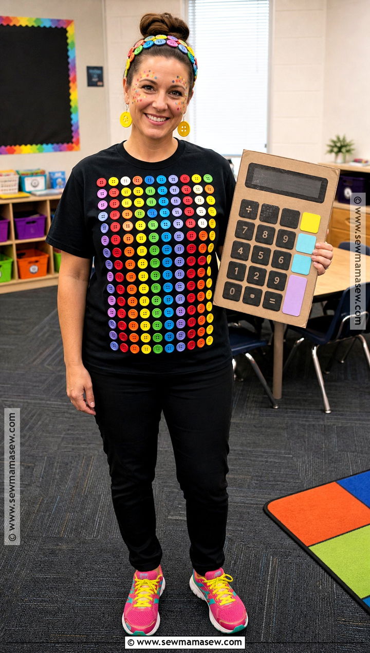 100 Buttons Teacher Shirt Costume - 30 100 days of school dress up ideas for teachers