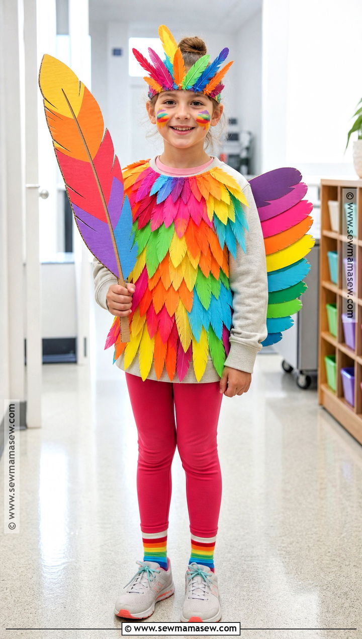 100 Colorful Feathers Costume - 40 100th day of school dress up ideas