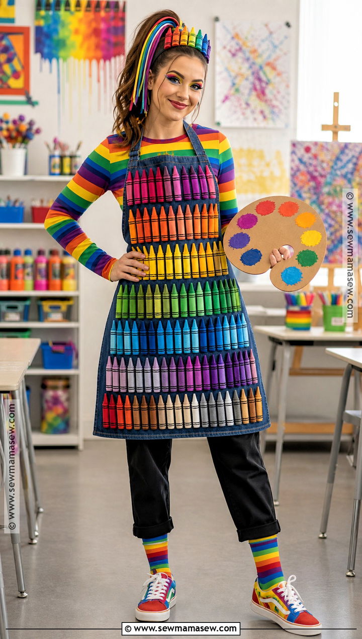 100 Crayons Teacher Outfit - 30 100th day of school dress up ideas for teachers