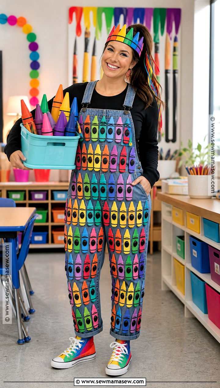 100 Crayons Teacher Shirt Costume - 30 100 days of school dress up ideas for teachers