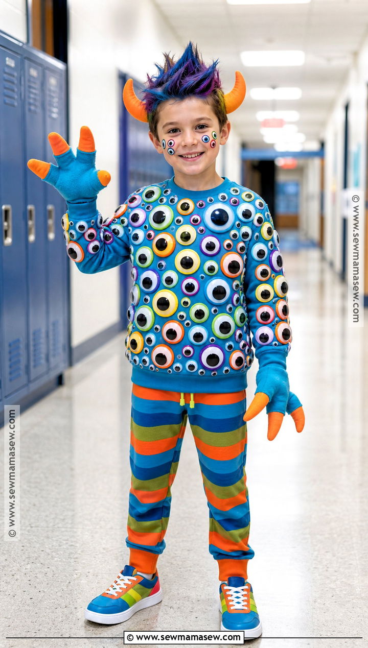 100 Googly Eyes Monster Costume - 40 100th day of school dress up ideas