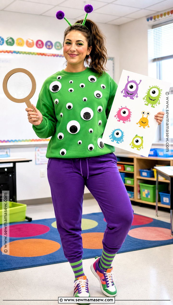 100 Googly Eyes Monster Costume - 30 100th day of school dress up ideas for teachers