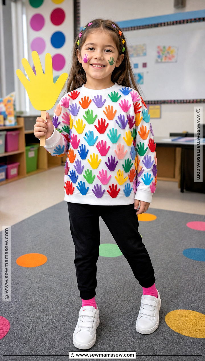 100 Handprints Shirt Costume - 40 100th day of school dress up ideas