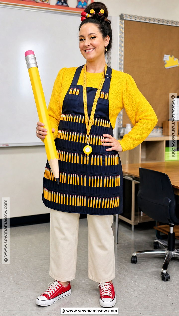 100 Pencils Teacher Outfit - 30 100th day of school dress up ideas for teachers
