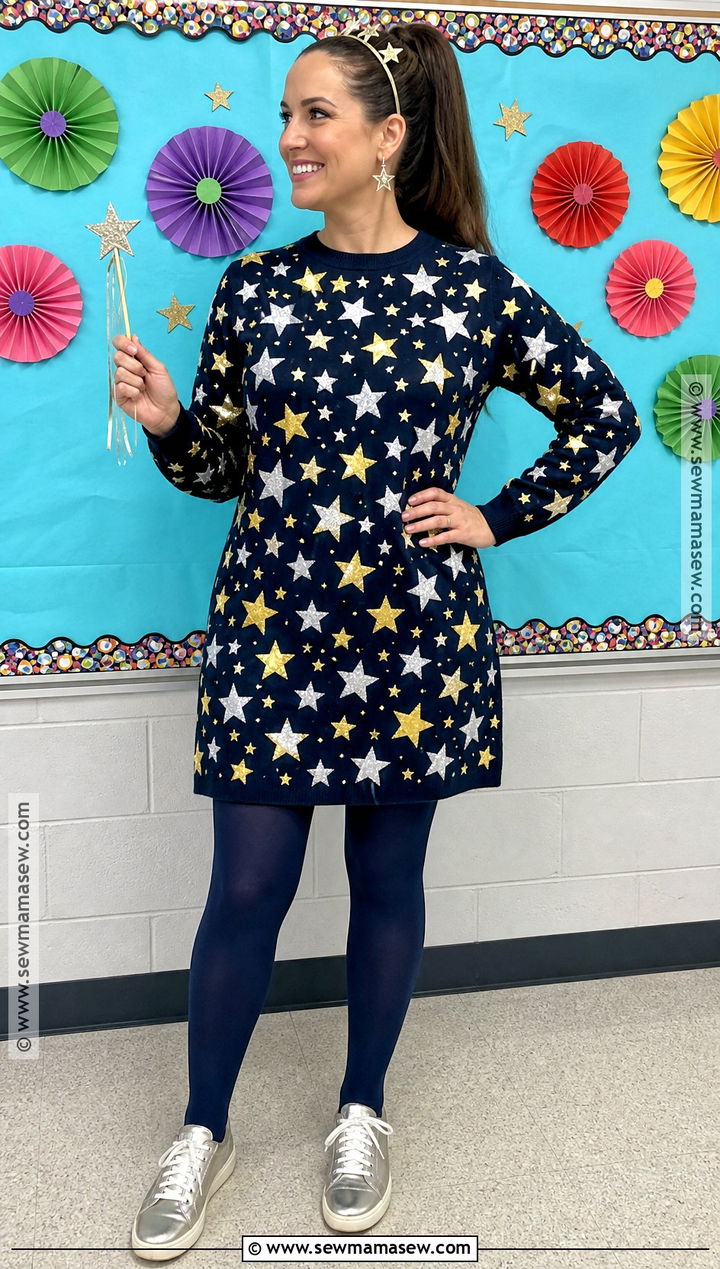 100 Stars Teacher Outfit - 30 100th day of school dress up ideas for teachers