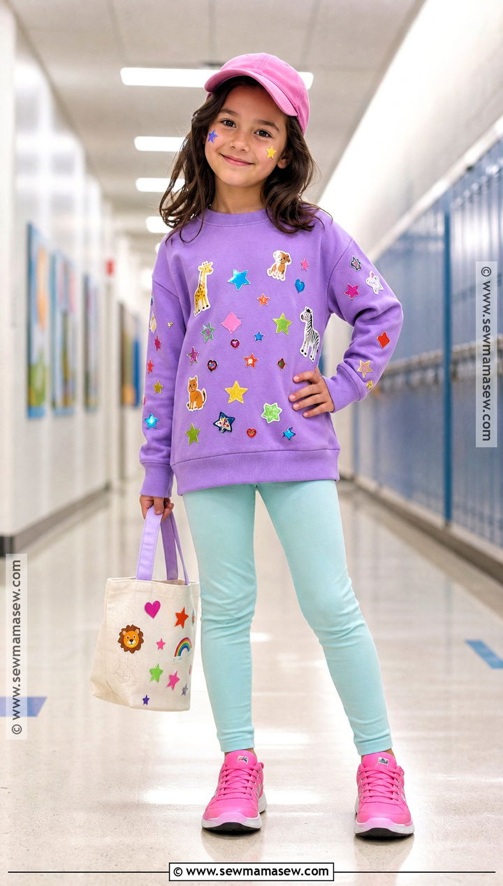 100 Sticker Shirt Outfit - 45 100 days of school dress up ideas